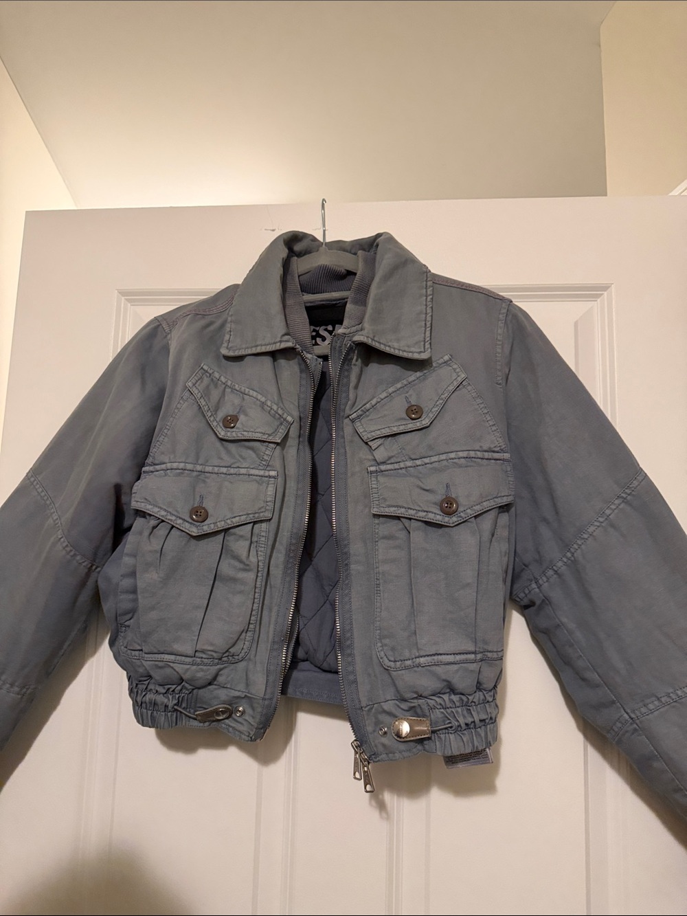 Diesel Slate Gray Quilted Puffer Utility Jacket Vintage